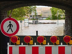 closed road because of flood